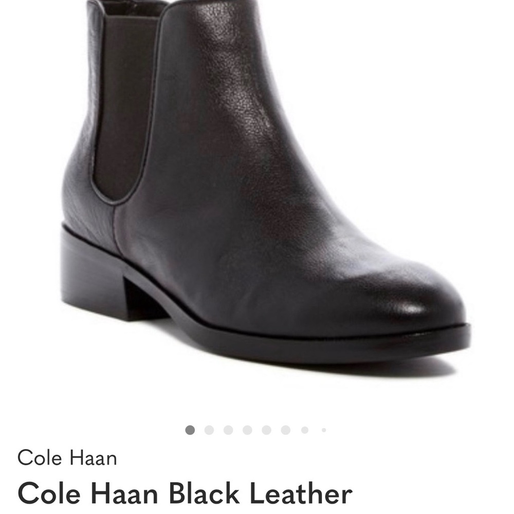 Cole Haan Black Leather Chelsea Ankle Boot